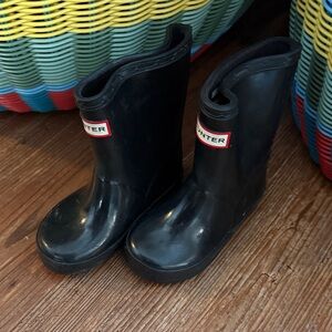Hunter Kids Black Waterproof Rain Boots